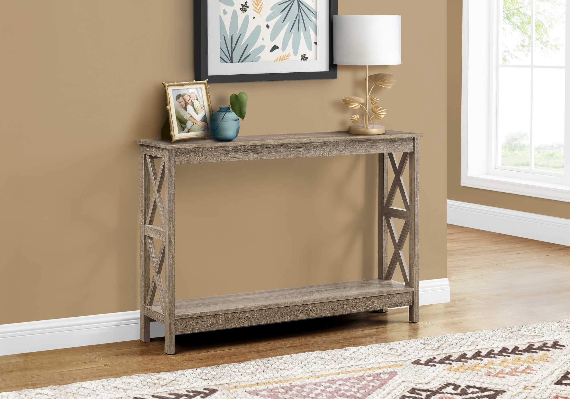 ACCENT TABLE - 48"L / DARK TAUPE HALL CONSOLE