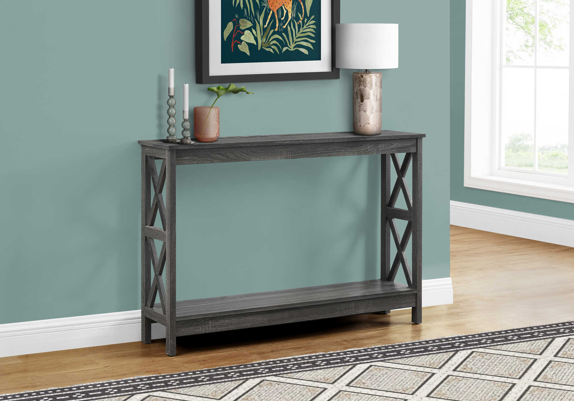 ACCENT TABLE - 48"L / GREY HALL CONSOLE