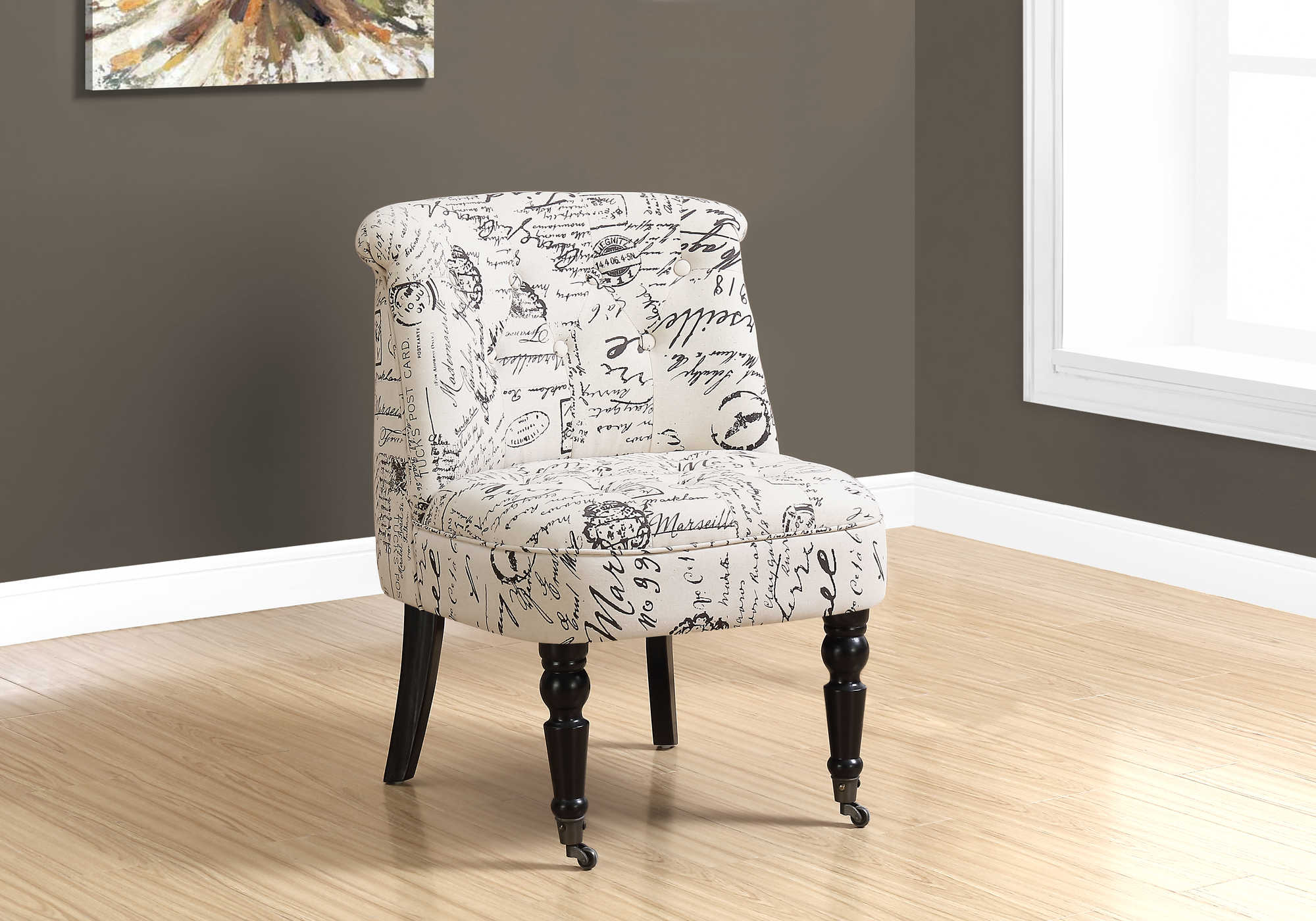 ACCENT CHAIR - TRADITIONAL STYLE VINTAGE FRENCH FABRIC
