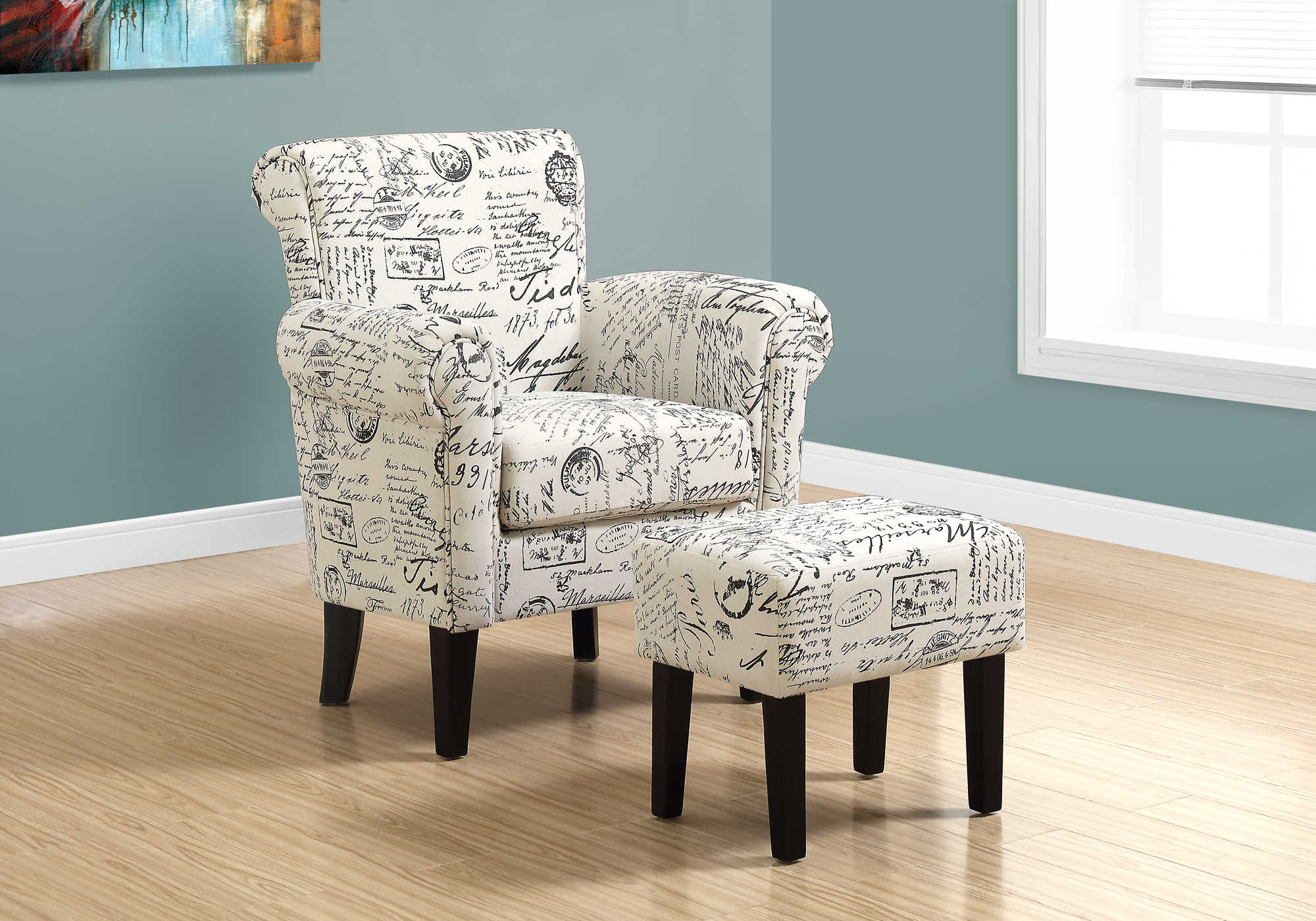 ACCENT CHAIR - 2PCS SET / VINTAGE FRENCH FABRIC