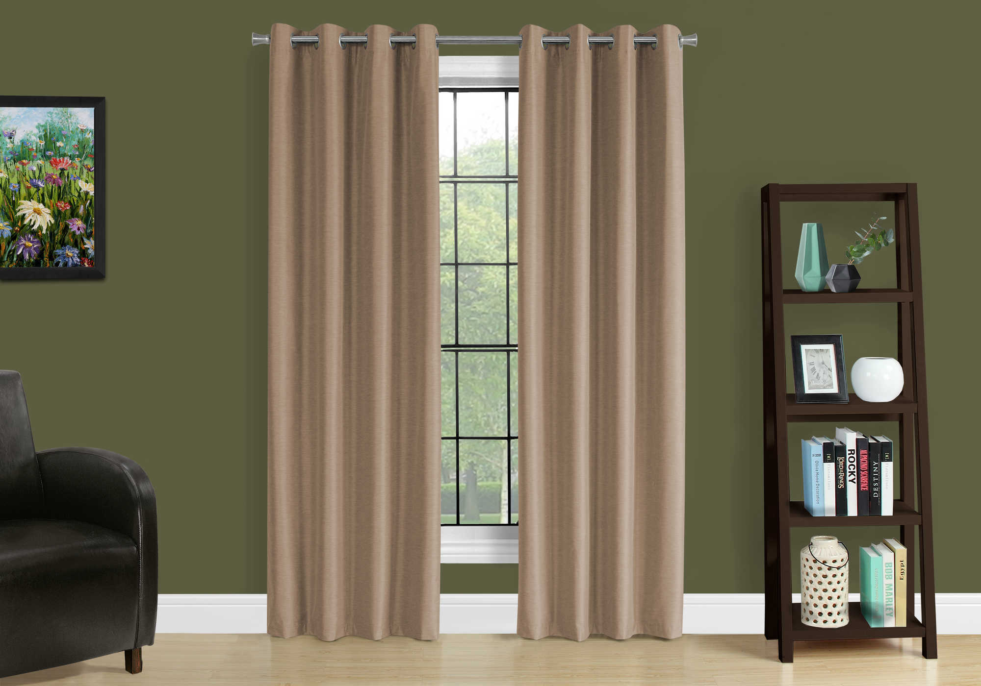 CURTAIN PANEL - 2PCS / 52"W X 84"H BROWN SOLID BLACKOUT